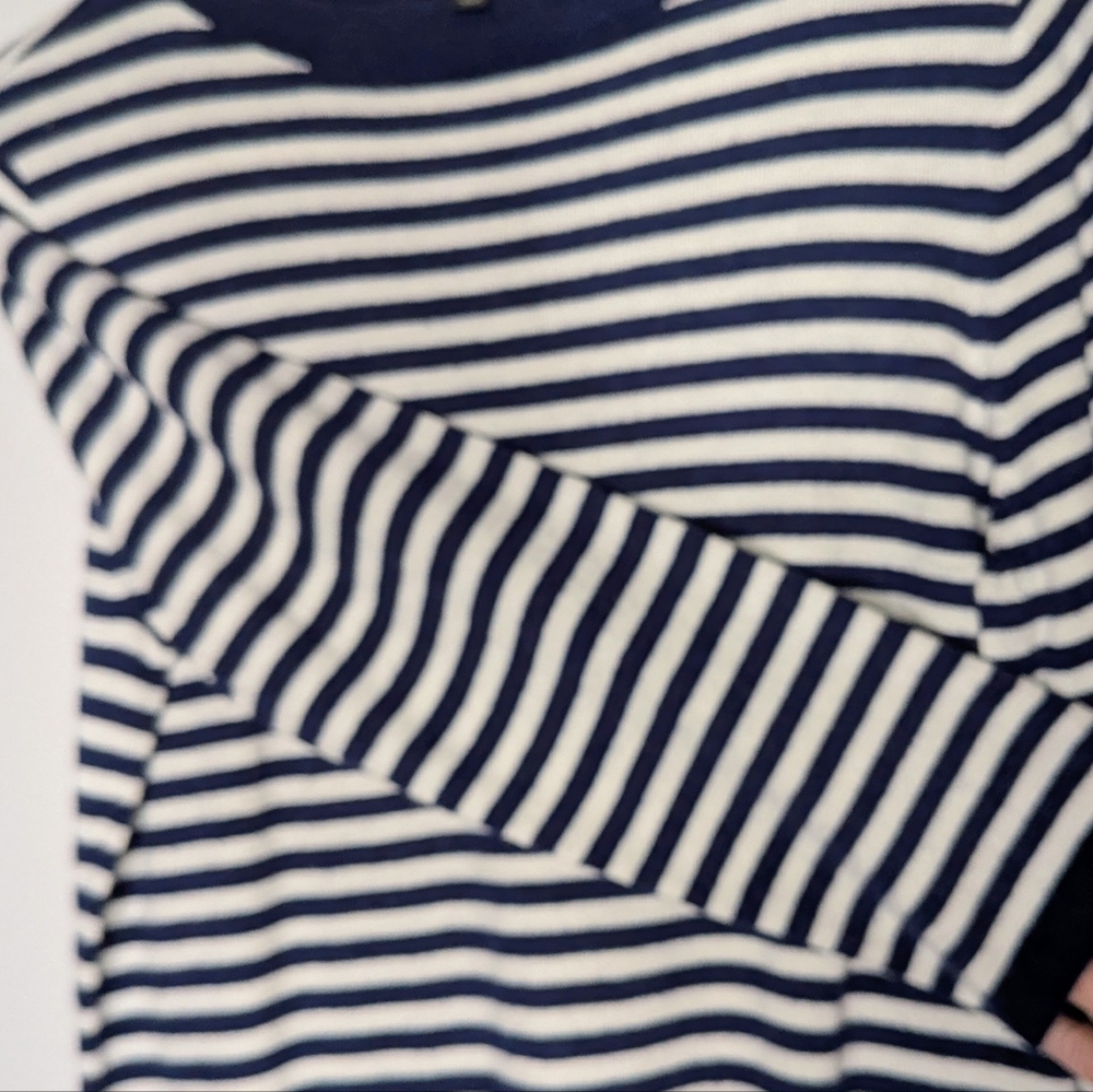 Talbots Nautical Striped Sweater Navy & White Soft Lambswool Blend Gently Used‎ - Picture 7 of 12
